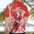 Personalized Sydney Swans Hawaiian Shirt Polynesian Tribal Swan Mascot With Hibiscus Floral Art