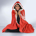 Personalized Sydney Swans Hooded Blanket Polynesian Tribal Swan Mascot With Hibiscus Floral Art