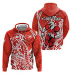 Personalized Sydney Swans Hoodie Polynesian Tribal Swan Mascot With Hibiscus Floral Art