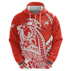 Personalized Sydney Swans Hoodie Polynesian Tribal Swan Mascot With Hibiscus Floral Art