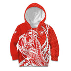 Personalized Sydney Swans Kid Hoodie Polynesian Tribal Swan Mascot With Hibiscus Floral Art