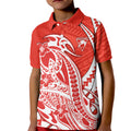 Personalized Sydney Swans Kid Polo Shirt Polynesian Tribal Swan Mascot With Hibiscus Floral Art