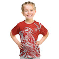 Personalized Sydney Swans Kid T Shirt Polynesian Tribal Swan Mascot With Hibiscus Floral Art