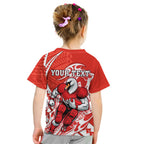 Personalized Sydney Swans Kid T Shirt Polynesian Tribal Swan Mascot With Hibiscus Floral Art