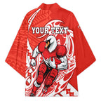Personalized Sydney Swans Kimono Polynesian Tribal Swan Mascot With Hibiscus Floral Art