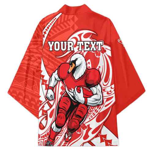 Personalized Sydney Swans Kimono Polynesian Tribal Swan Mascot With Hibiscus Floral Art