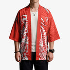Personalized Sydney Swans Kimono Polynesian Tribal Swan Mascot With Hibiscus Floral Art