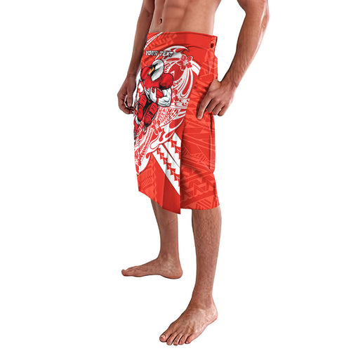 Personalized Sydney Swans Lavalava Polynesian Tribal Swan Mascot With Hibiscus Floral Art