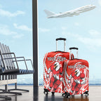 Personalized Sydney Swans Luggage Cover Polynesian Tribal Swan Mascot With Hibiscus Floral Art