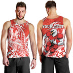 Personalized Sydney Swans Men Tank Top Polynesian Tribal Swan Mascot With Hibiscus Floral Art