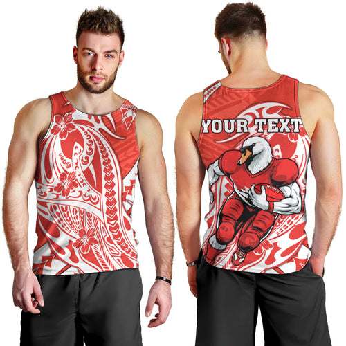 Personalized Sydney Swans Men Tank Top Polynesian Tribal Swan Mascot With Hibiscus Floral Art