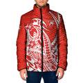 Personalized Sydney Swans Padded Jacket Polynesian Tribal Swan Mascot With Hibiscus Floral Art