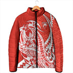 Personalized Sydney Swans Padded Jacket Polynesian Tribal Swan Mascot With Hibiscus Floral Art