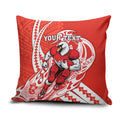 Personalized Sydney Swans Pillow Cover Polynesian Tribal Swan Mascot With Hibiscus Floral Art