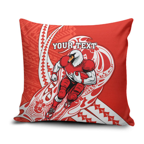 Personalized Sydney Swans Pillow Cover Polynesian Tribal Swan Mascot With Hibiscus Floral Art