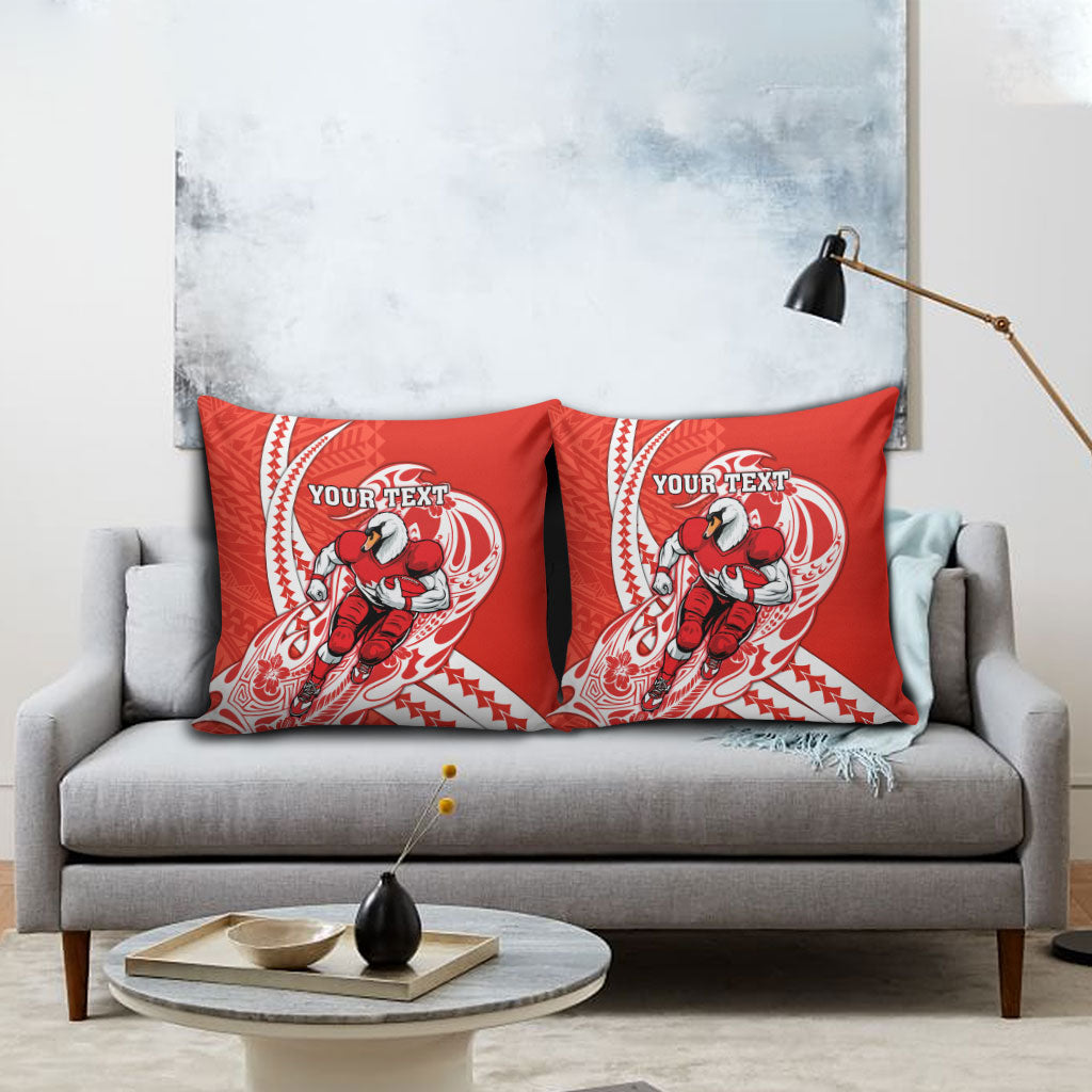 Personalized Sydney Swans Pillow Cover Polynesian Tribal Swan Mascot With Hibiscus Floral Art