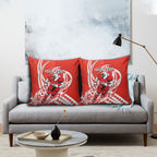 Personalized Sydney Swans Pillow Cover Polynesian Tribal Swan Mascot With Hibiscus Floral Art