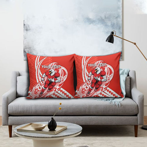Personalized Sydney Swans Pillow Cover Polynesian Tribal Swan Mascot With Hibiscus Floral Art