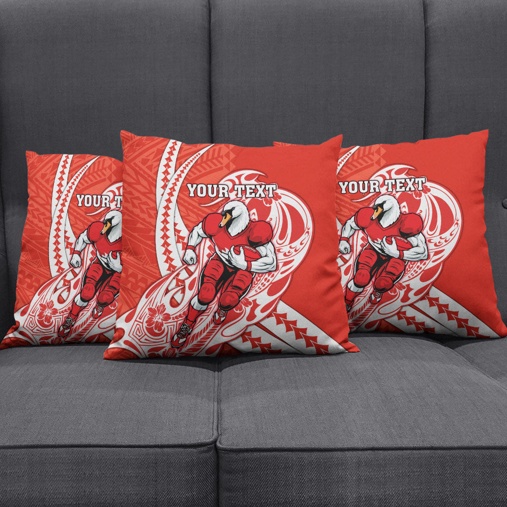Personalized Sydney Swans Pillow Cover Polynesian Tribal Swan Mascot With Hibiscus Floral Art