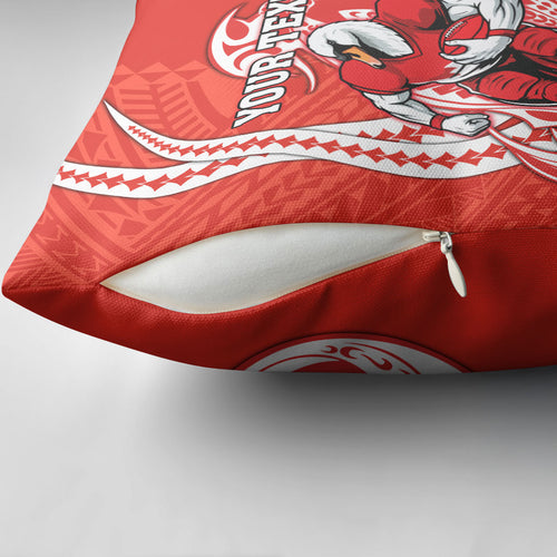 Personalized Sydney Swans Pillow Cover Polynesian Tribal Swan Mascot With Hibiscus Floral Art