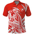 Personalized Sydney Swans Polo Shirt Polynesian Tribal Swan Mascot With Hibiscus Floral Art