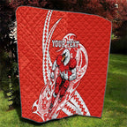 Personalized Sydney Swans Quilt Polynesian Tribal Swan Mascot With Hibiscus Floral Art