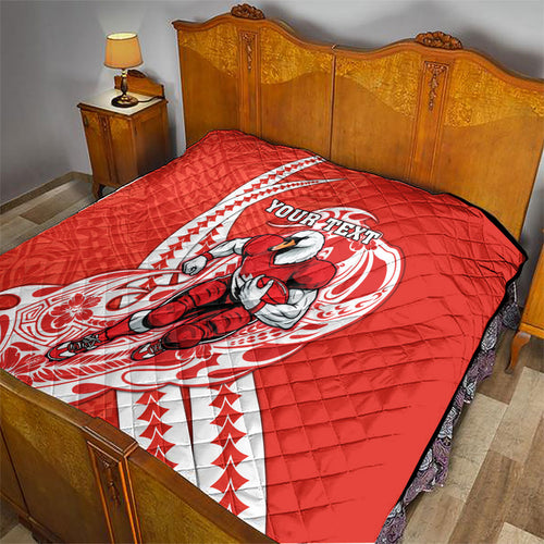 Personalized Sydney Swans Quilt Polynesian Tribal Swan Mascot With Hibiscus Floral Art