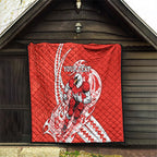 Personalized Sydney Swans Quilt Polynesian Tribal Swan Mascot With Hibiscus Floral Art