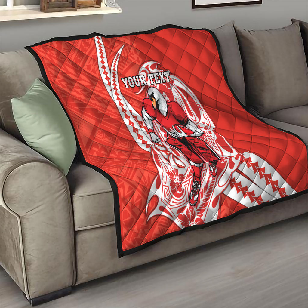 Personalized Sydney Swans Quilt Polynesian Tribal Swan Mascot With Hibiscus Floral Art