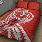 Personalized Sydney Swans Quilt Bed Set Polynesian Tribal Swan Mascot With Hibiscus Floral Art