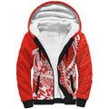 Personalized Sydney Swans Sherpa Hoodie Polynesian Tribal Swan Mascot With Hibiscus Floral Art