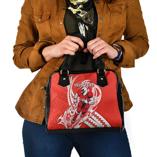 Personalized Sydney Swans Shoulder Handbag Polynesian Tribal Swan Mascot With Hibiscus Floral Art