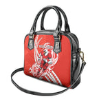 Personalized Sydney Swans Shoulder Handbag Polynesian Tribal Swan Mascot With Hibiscus Floral Art