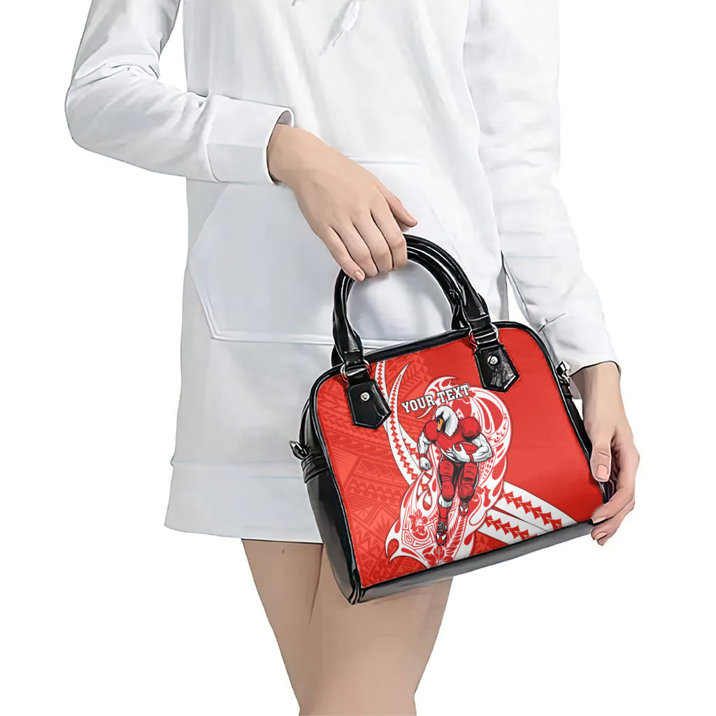Personalized Sydney Swans Shoulder Handbag Polynesian Tribal Swan Mascot With Hibiscus Floral Art