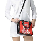 Personalized Sydney Swans Shoulder Handbag Polynesian Tribal Swan Mascot With Hibiscus Floral Art