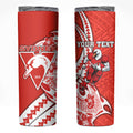 Personalized Sydney Swans Skinny Tumbler Polynesian Tribal Swan Mascot With Hibiscus Floral Art