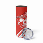 Personalized Sydney Swans Skinny Tumbler Polynesian Tribal Swan Mascot With Hibiscus Floral Art