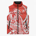 Personalized Sydney Swans Sleeveless Puffer Jacket Polynesian Tribal Swan Mascot With Hibiscus Floral Art