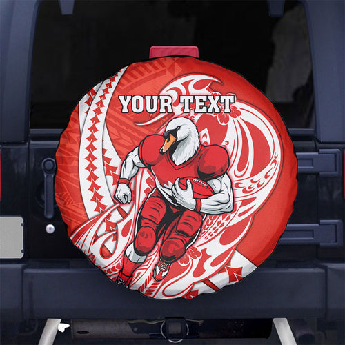 Personalized Sydney Swans Spare Tire Cover Polynesian Tribal Swan Mascot With Hibiscus Floral Art