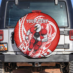 Personalized Sydney Swans Spare Tire Cover Polynesian Tribal Swan Mascot With Hibiscus Floral Art