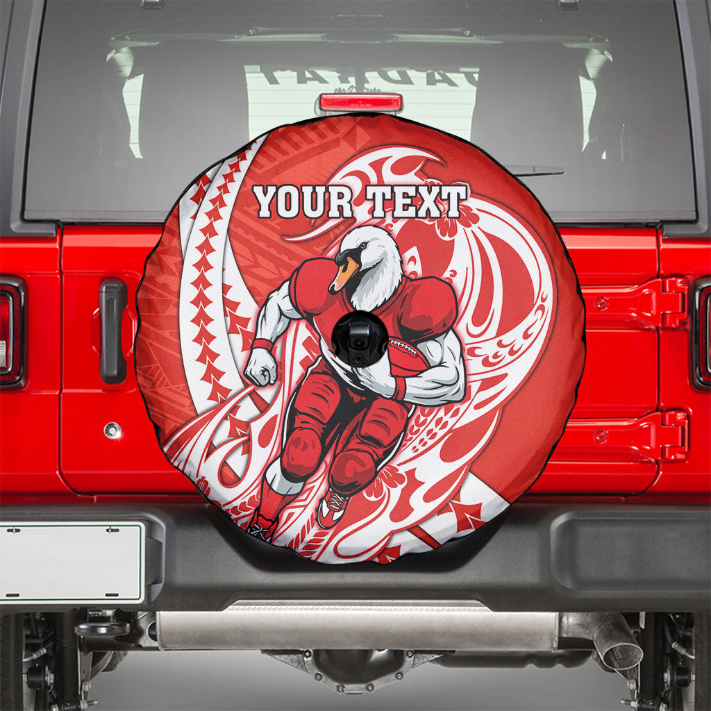 Personalized Sydney Swans Spare Tire Cover Polynesian Tribal Swan Mascot With Hibiscus Floral Art