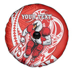 Personalized Sydney Swans Spare Tire Cover Polynesian Tribal Swan Mascot With Hibiscus Floral Art