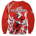 Personalized Sydney Swans Sweatshirt Polynesian Tribal Swan Mascot With Hibiscus Floral Art