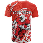 Personalized Sydney Swans T Shirt Polynesian Tribal Swan Mascot With Hibiscus Floral Art