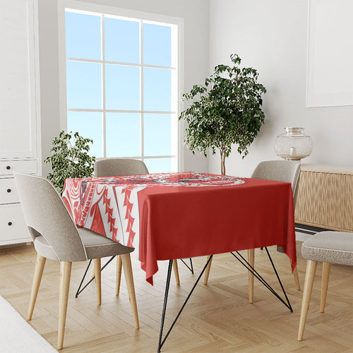 Personalized Sydney Swans Tablecloth Polynesian Tribal Swan Mascot With Hibiscus Floral Art