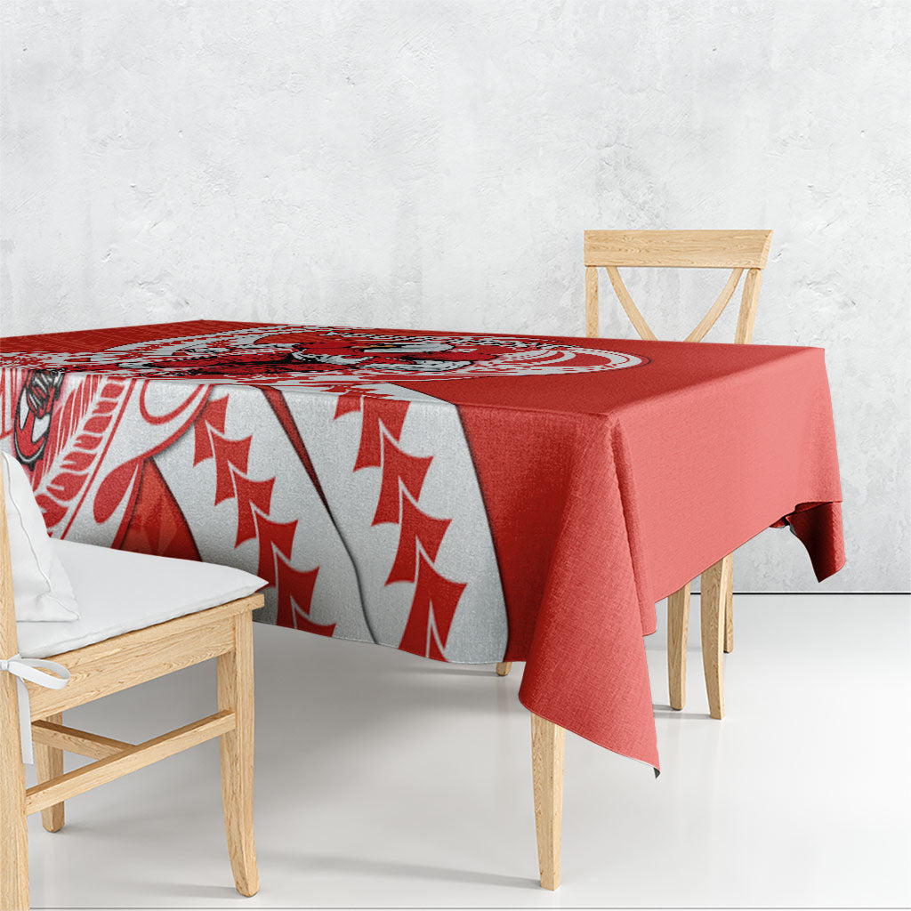 Personalized Sydney Swans Tablecloth Polynesian Tribal Swan Mascot With Hibiscus Floral Art