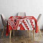 Personalized Sydney Swans Tablecloth Polynesian Tribal Swan Mascot With Hibiscus Floral Art