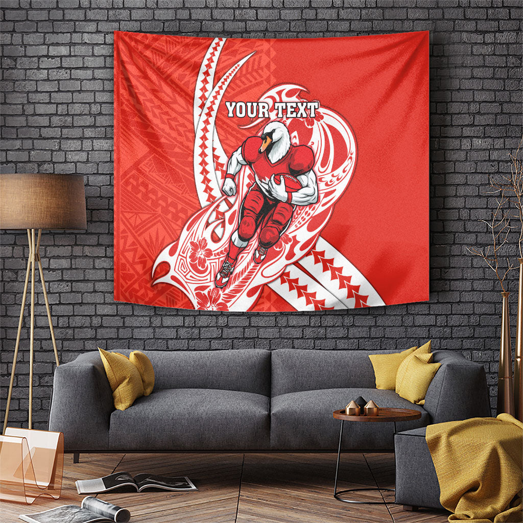 Personalized Sydney Swans Tapestry Polynesian Tribal Swan Mascot With Hibiscus Floral Art