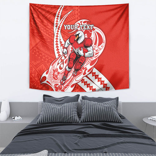 Personalized Sydney Swans Tapestry Polynesian Tribal Swan Mascot With Hibiscus Floral Art