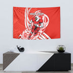 Personalized Sydney Swans Tapestry Polynesian Tribal Swan Mascot With Hibiscus Floral Art